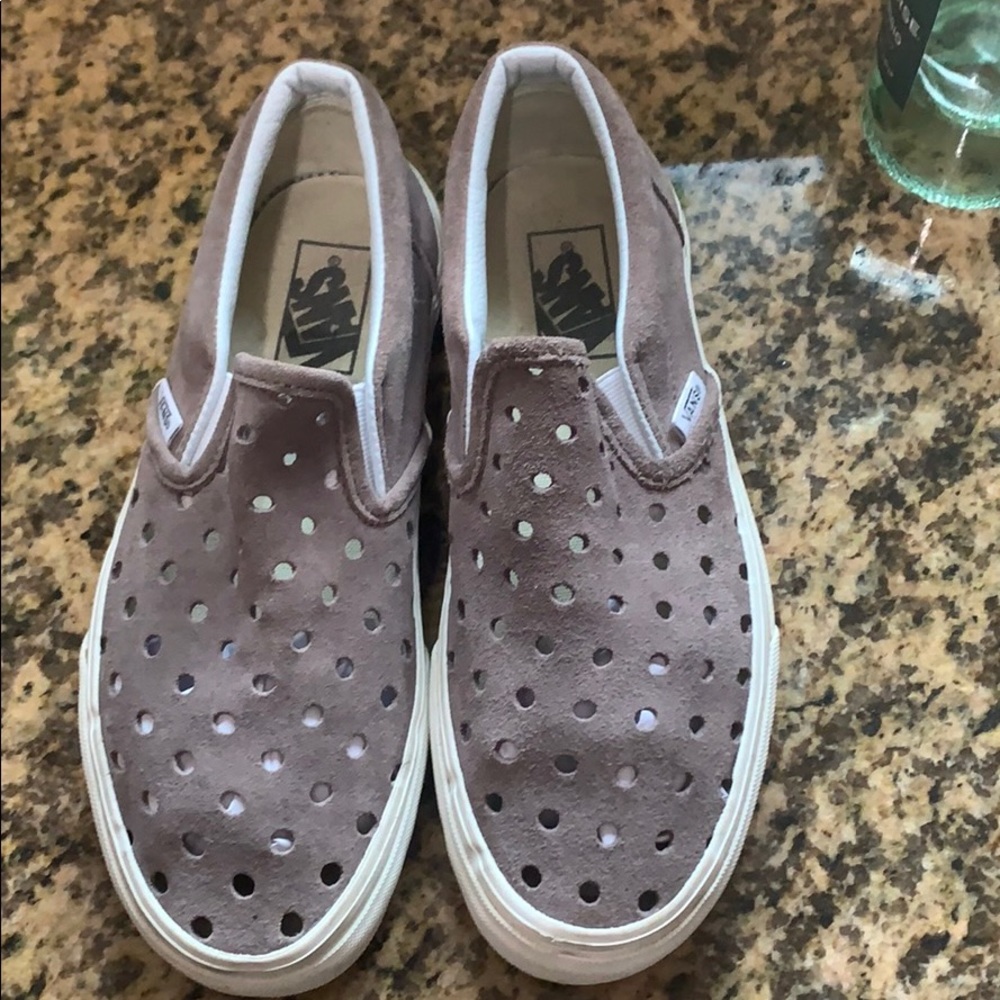 Suede Vans w/perforated hole